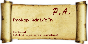 Prokop Adrián névjegykártya
