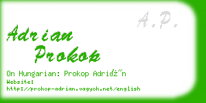 adrian prokop business card